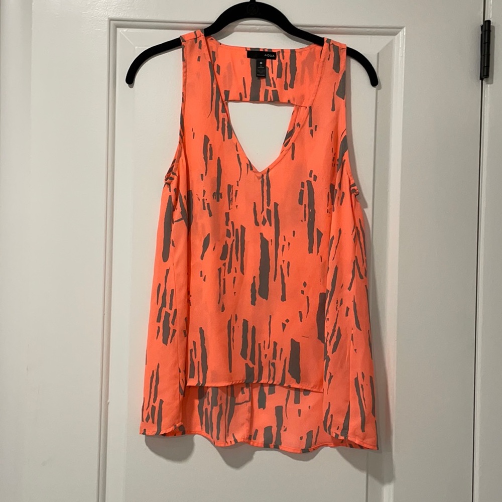 NWOT AQUA coral print top